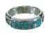 Genuine Sterling Silver Water Wave Turquoise And Opal Ring Size 5 AX87631